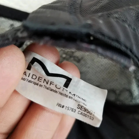 Maidenform Women's Lace Bra Size 40DD Black Nylon Unlined Adjustable Hook & Eye - Picture 4 of 6